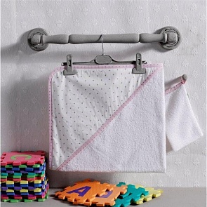 Полотенце уголок и варежка Happy Birtday, 100 % хлопок, размер 75 х 75 см (Kidboo, 00-0011870 PINK)